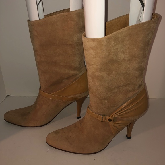 Cole Haan butterscotch suede knee high boots - Picture 1 of 4